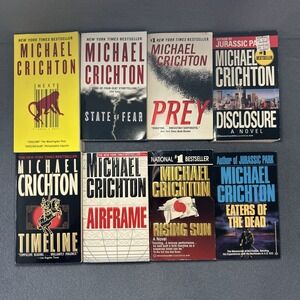 Michael Crichton Bundle Lot of 8‎ Paperback Books